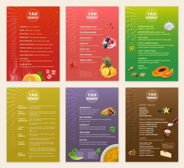 Menu Design Yah Foods
